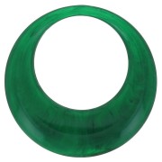 Ciondolo a cerchio scavato in resina opaca 44 mm - Verde scuro marmorizzato x1