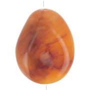 Perlina piatta irregolare 25x20 mm in resina traslucida - Albicocca marmorizzata x1