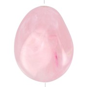 Perla piatta irregolare 25x20 mm in resina traslucida - Rosa chiaro marmorizzato x1