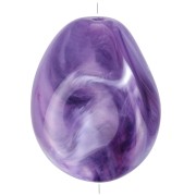 Perla piatta irregolare 25x20 mm in resina opaca - Viola marmorizzato x1