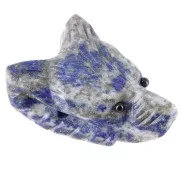 Pendente testa di lupo 35x25 mm in pietra semipreziosa- Lapislazzuli x1