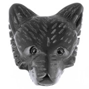 Pendente testa di lupo 35x25 mm in pietra semipreziosa - Agata Nera x1|raw }}