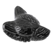 Pendente testa di lupo 35x25 mm in pietra semipreziosa - Agata Nera x1