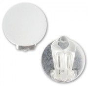 Orecchini a clips con piatello mm. 18 argentato x2|raw }}