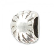 Terminale conchiglia per cuoio mezzo tondo arg. antico x1