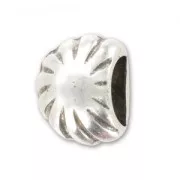 Terminale conchiglia per cuoio mezzo tondo arg. antico x1