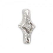 Separatore 2 file mm. 11x4 rodio strass Crystal x1|raw }}