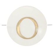 Perla lettera dell'alfabeto rotonda madreperla 8 mm - O -Naturale - Dorato x1|raw }}