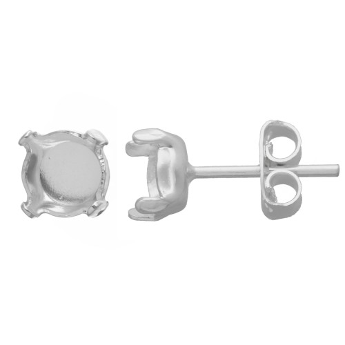 Orecchini a chiodo castone cabochon 1028/1088 mm. 6 argentato x2