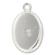 Castone pendente fondo piatto per cabochon 18x13 mm Argento 925|raw }}
