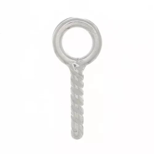 Ganci a vite con anello da 4 mm - placcatura argento fino x4
