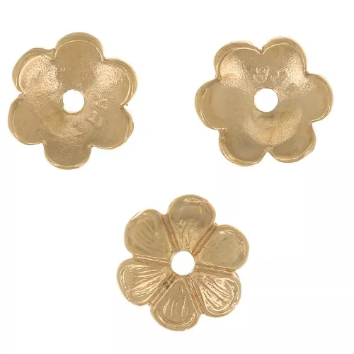 Coppetta a fiore 7 mm - Placcato oro 3 micron x1