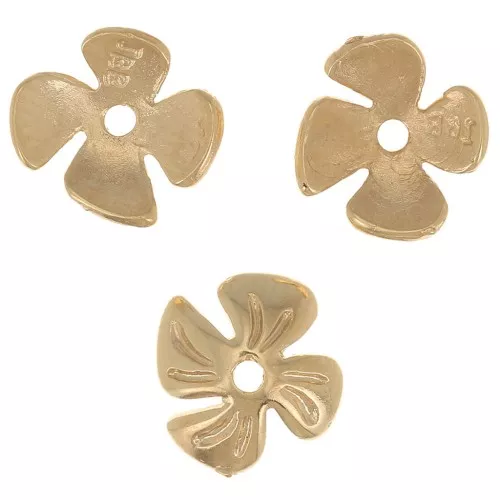Coppetta fiore lavorata 8 mm - Placcato oro 3 micron x1