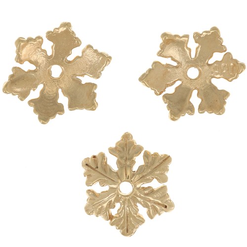 Coppette a fiocco di neve 10 mm - Placcato oro 3 micron x1