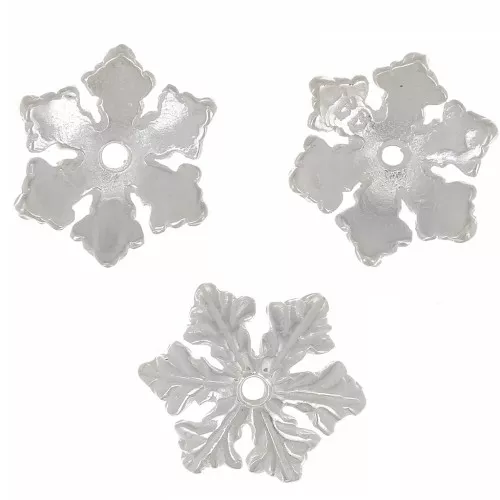 Coppetta fiocco di neve 10 mm - Placcatura argento fine x1