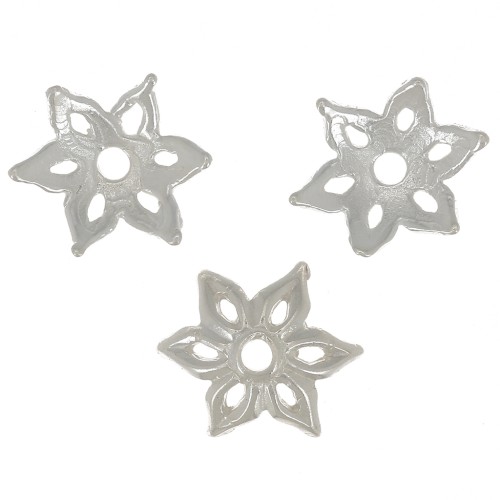 Coppetta con fiore scavata 8 mm - Placcatura in argento fino x1