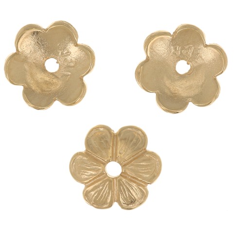 Coppetta a fiore 7 mm - Dorato con oro fino x1