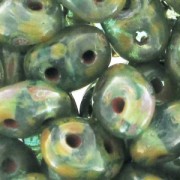 SuperDuo mm. 2.5x5 Aquamarine Travertin x10g|raw }}