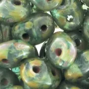 SuperDuo mm. 2.5x5 Aquamarine Travertin x10g