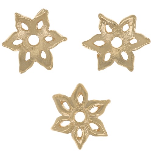 Coppetta a fiore scavato 8 mm - Dorato con oro fino x1