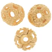 Perline tonde filigranate 4 mm - Dorato con oro fino x20