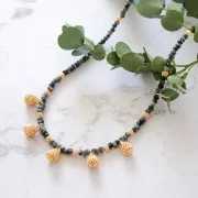 Perline tonde filigranate 4 mm - Placcatura argento fino x20