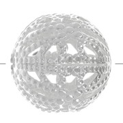 Perline rotonde filigranate 12 mm - Placcatura argento fino x10