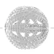 Perline rotonde filigranate 12 mm - Placcatura argento fino x10