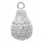 Ciondoli a goccia filigranati 14x8 mm - Placcatura argento fino x10|raw }}