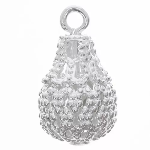Ciondoli a goccia filigranati 14x8 mm - Placcatura argento fino x10