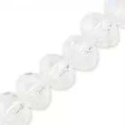 Perles rondelles facettées - rondes aplaties -6x5 mm Crystal x42cm