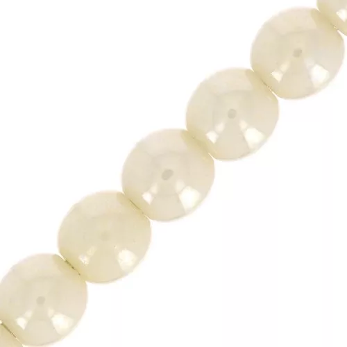 Perle tonde in vetro di Boemia 3 mm Opaque Ivory Ceramic Look x50