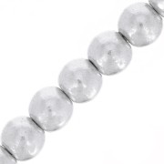 Perle tonde in vetro di Boemia 3 mm Silver Mat x50