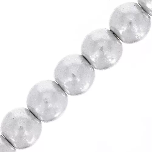 Perle tonde in vetro di Boemia 3 mm Silver Mat x50