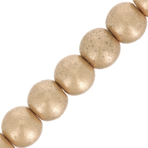Perle tonde in vetro di Boemia 3 mm Gold Mat x50