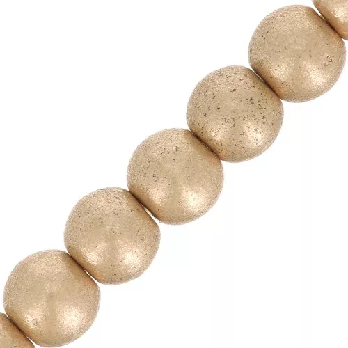 Perle tonde in vetro di Boemia 3 mm Gold Mat x50