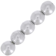 Perle tonde in vetro di Boemia 4 mm Silver Mat x50|raw }}