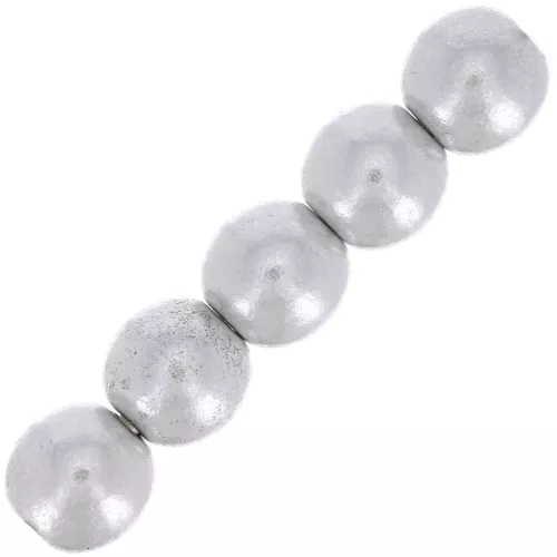 Perle tonde in vetro di Boemia 4 mm Silver Mat x50