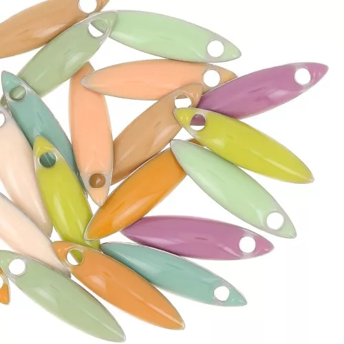 Assortimento di zecchini in resina epossidica 15x4 mm - Pastello multicolore x20