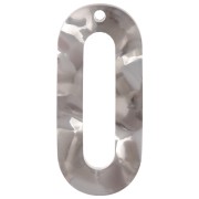 Pendente in acetato ovale cavo 30x13 mm - Tartaruga - Beige - Grigio x1|raw }}
