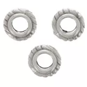 Perline rotonde lavorate 6 mm - Placcatura in argento antico x6