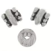 Perline a tubo lavorate 6x6.5 mm - Placcatura in argento antico x6