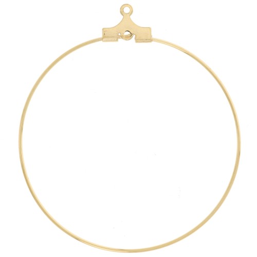 Base per orecchini rotondo 40 mm - Acciaio inossidabile 316L dorato x2