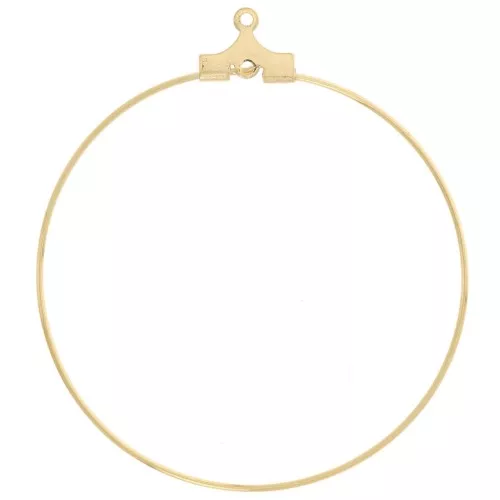 Base per orecchini rotondo 40 mm - Acciaio inossidabile 316L dorato x2