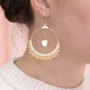 Base per orecchini rotondo 40 mm - Acciaio inossidabile 316L dorato x2