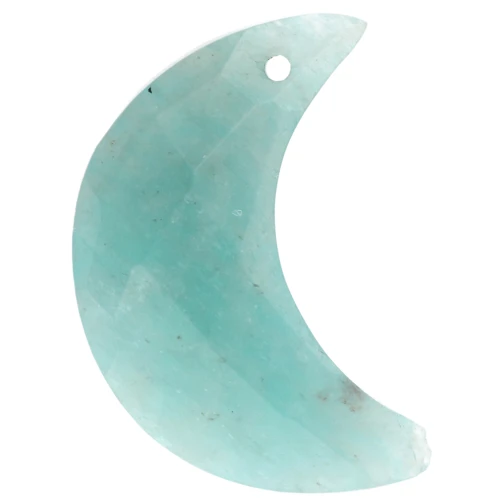 20,5x14 mm ciondolo in pietra preziosa sfaccettata a mezzaluna - Amazzonite x1