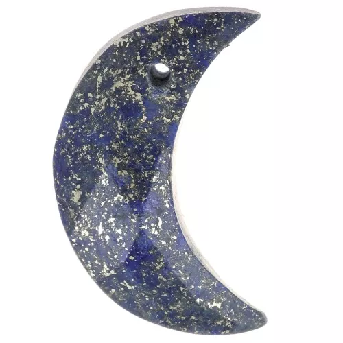 Pendente di pietra semipreziosa mezzaluna sfaccettata 18.5x7.5 mm - Lapislazzulix1