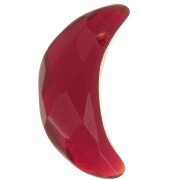 Pendente di pietra semipreziosa mezzaluna sfaccettata 18x12 mm - Granato x1|raw }}