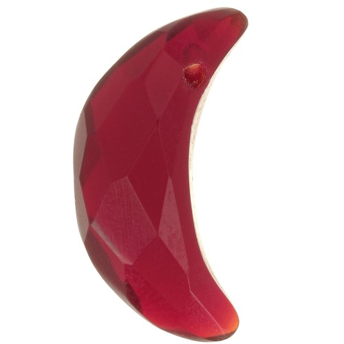 Pendente di pietra semipreziosa mezzaluna sfaccettata 18x12 mm - Granato x1