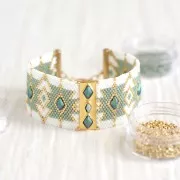 SuperDuo mm. 2.5x5 Opaque Green Ceramic Look x10g